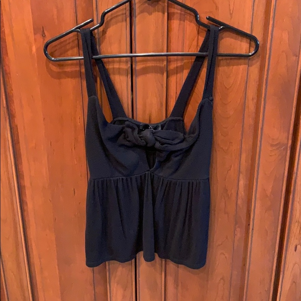 Black, tank top, with bow in middle